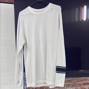 lululemon athletica White Long Sleeve Tee with Black Stripes